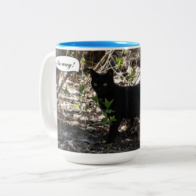 Black Cat Photo Två-Tonad Mugg (Framsida vänster)