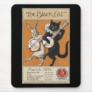 Black cat play Banjo, okänd artist Musmatta
