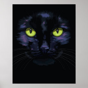 Black cat porträtt poster