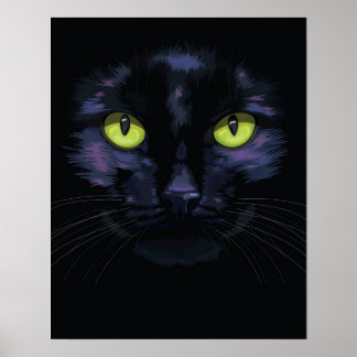 Black cat porträtt poster