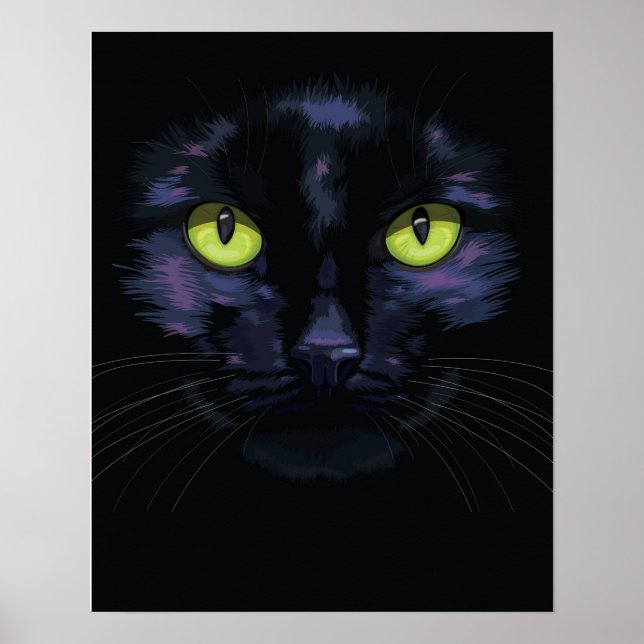 Black cat porträtt poster (Framsidan)