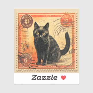 Black Cat Postage Frimärke A Anpassningsbar-cut Vi Klistermärken