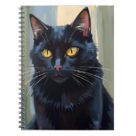 Black Cat | Pretty Kitten Watercolor Anteckningsbok