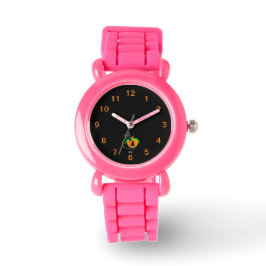 Black Cat Pumpkin Barn Rosa Glitter Strap Watch Armbandsur