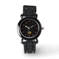 Black Cat Pumpkin Barn Silver Glitter Strap Watch
