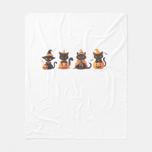 Black Cat Pumpkin Fleecefilt (Framsidan)