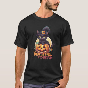 Black Cat Pumpkin gör att det faller för fullt Moo T Shirt