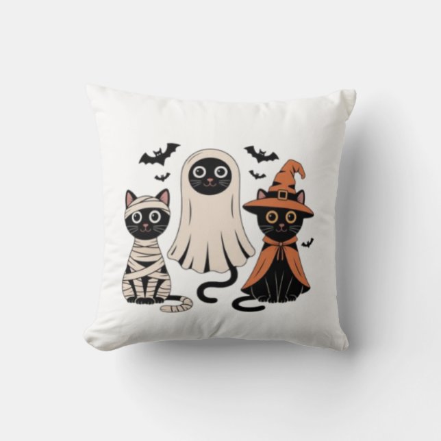 Black Cat Pumpkin Kudde (Framsida)