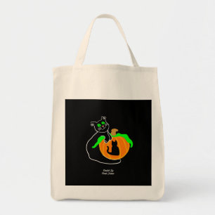 Black Cat Pumpkin Livsmedel Tote Bag Tygkasse