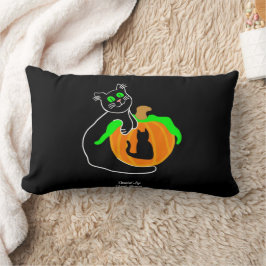 Black Cat Pumpkin Lumbar Pillow Lumbarkudde