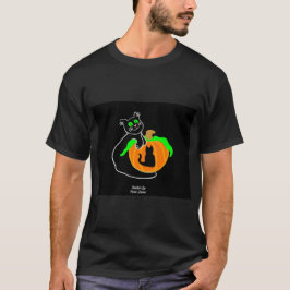 Black Cat Pumpkin Manar Black Basic T Shirt