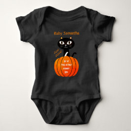 Black Cat Pumpkin Min första Halloween-Orange T Shirt