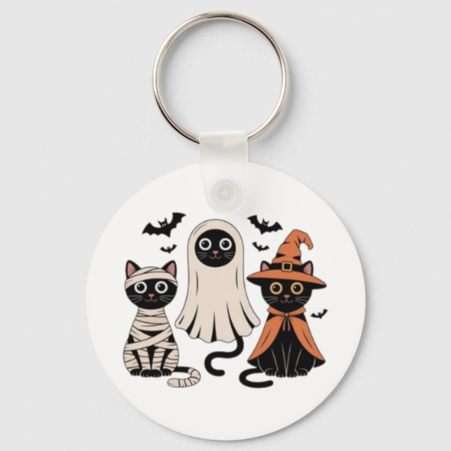 Black Cat Pumpkin Nyckelring (Framsida)