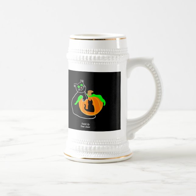 Black Cat Pumpkin Stein Mugg (Höger)
