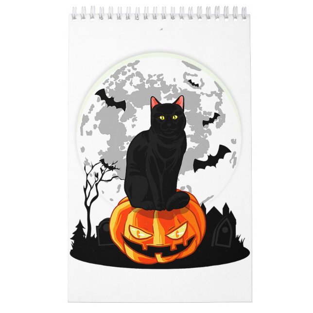 Black Cat Pumpkin T-Shirt - Full Moon Halloween Kalender (Omslag)