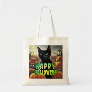 Black Cat & Pumpkins Tygkasse