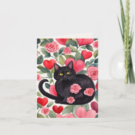 Black Cat PurrFect Valentine Card Helgkort