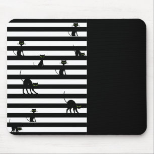Black Cat & Rand Färg Block Black Musmatta