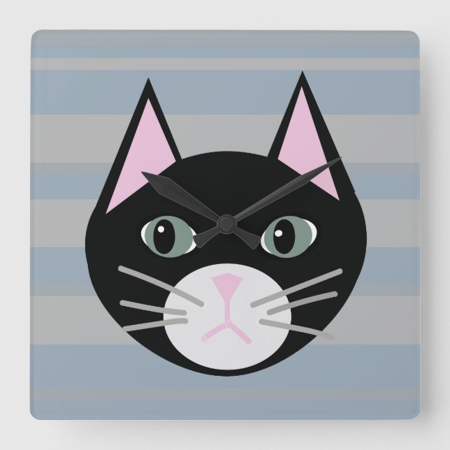 Black Cat, Rand Fyrkantig Klocka (Framsida)