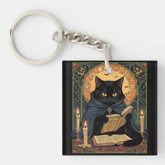 Black Cat Reading A Book Of Solstice Spells (Framsidan)