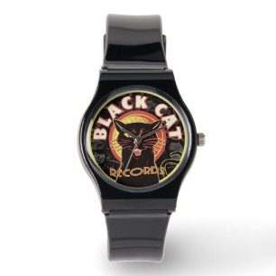 Black Cat Records Watch - Retro Vinyl Jazz (Unisex Armbandsur