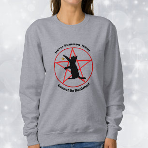 Black Cat Red Pentagram i cirkeln Summon Bansk T Shirt