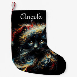 Black Cat Red Santa jul Hat Säsong Helgdag Liten Julstrumpa