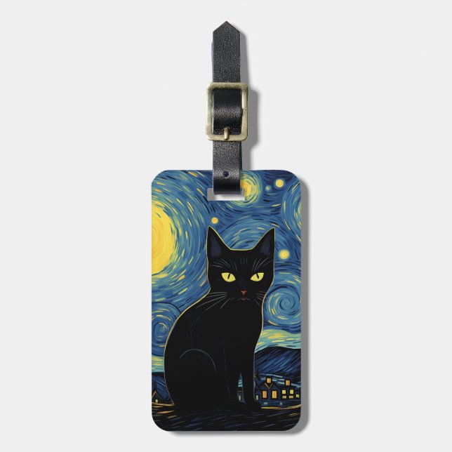 Black Cat-resggage-taggar Bagagebricka (Vertikal Framsida)