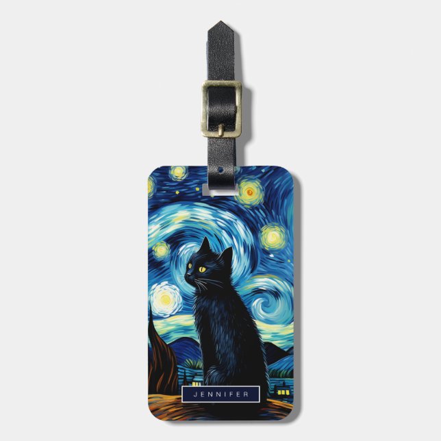 Black Cat-resggage-taggar Bagagebricka (Vertikal Framsida)