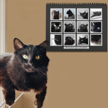 Black Cat Retro Bild Ram Pet-fotokalender