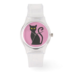 BLACK CAT RETRO DAM ROSA WRIST WATCH ARMBANDSUR