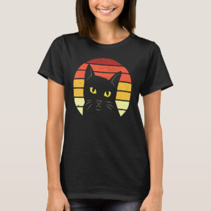 Black Cat Retro Sunset Women Manar Children T Shirt