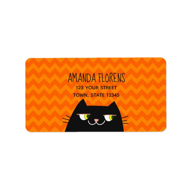 Black Cat-Returadress Adressetikett (Framsidan)