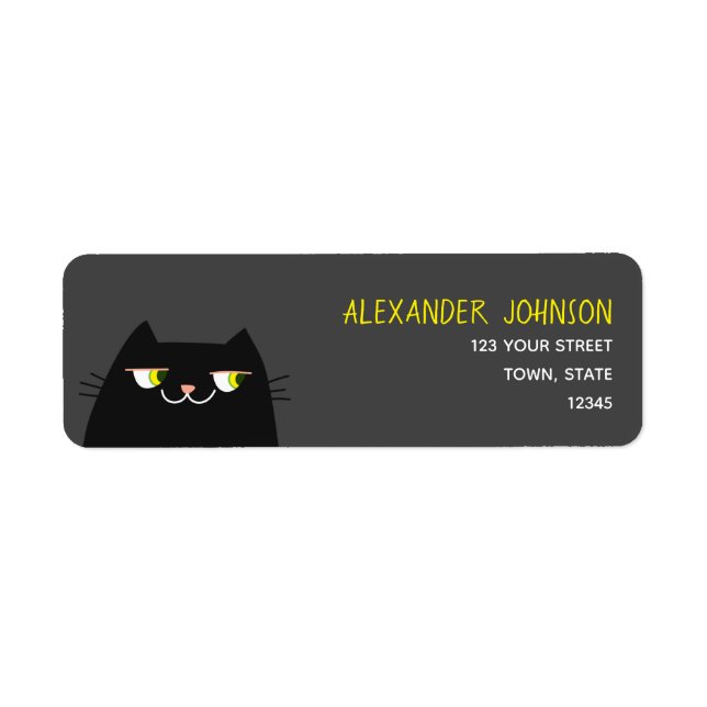 Black Cat-Returadress Returadress Etikett (Framsidan)