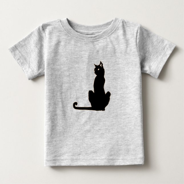 Black Cat Ringer T-Shirt (Framsida)