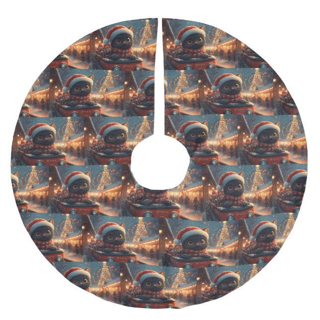 Black Cat Roller Underlägg jul Julgransmatta Borstad Polyester (Framsidan)