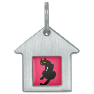 BLACK CAT-Rosa Namnbricka Husdjur