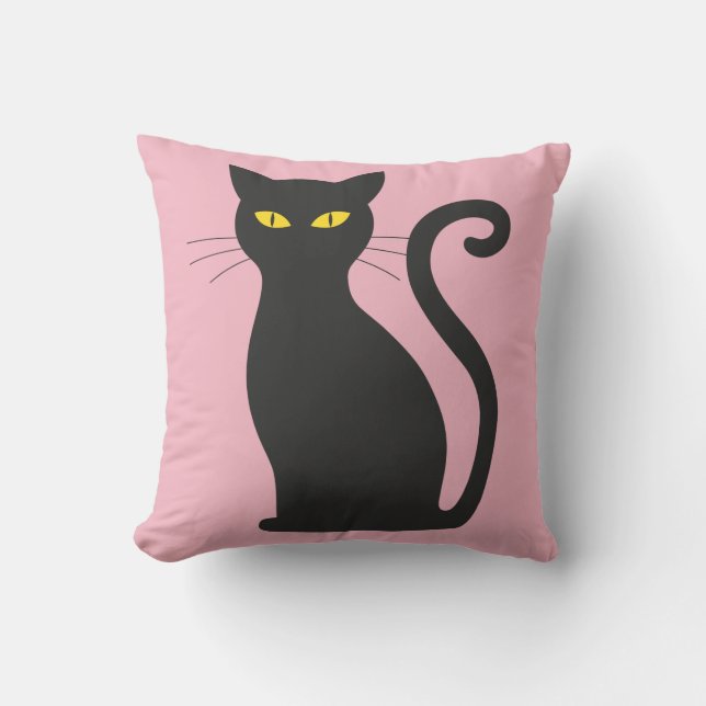BLACK CAT ROSA PILLOWS KUDDE (Framsida)