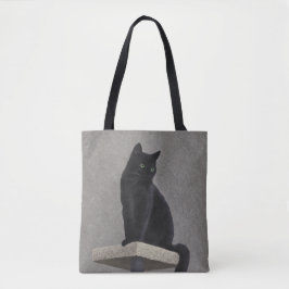 Black Cat Royalty Tote Bag Tygkasse