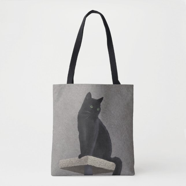 Black Cat Royalty Tote Bag Tygkasse (Framsida)
