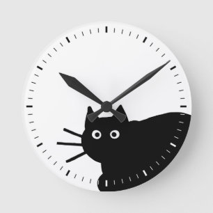 Black Cat Rund Klocka