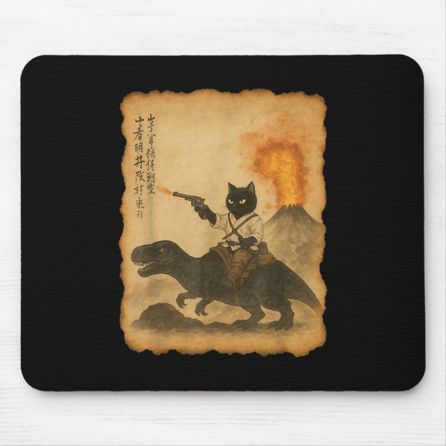 Black Cat Samurai Riding Dinosaur Volcanic Eruptio Musmatta (Framsidan)