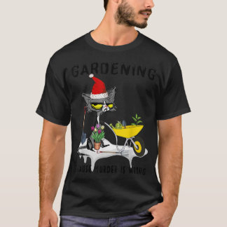 BLACK CAT SANTA EFTERSOM MURDER ÄR FEL T SHIRT