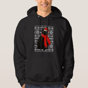 Black Cat Santa Hat Ugly jul Sweater Funny X Hoodie