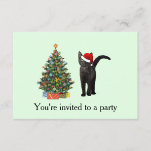 Black Cat Santa Inbjudningar