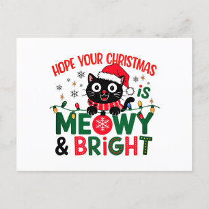 Black Cat Santa Meowy och Bright jul Helg Vykort
