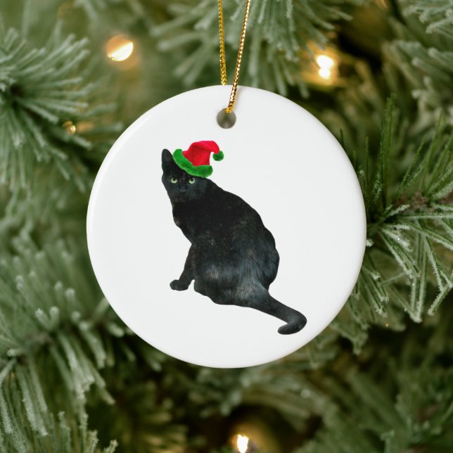 Black Cat Santa Ornament (Träd)