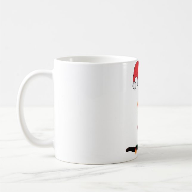 Black Cat Santa Tanglade upp i Ljus Swe Kaffemugg (Vänster)