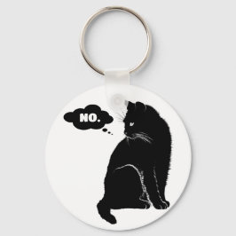 Black Cat Says No - Funny Cat Lover Gift Nyckelring