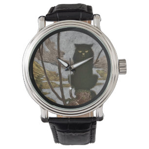 Black Cat Scowls Armbandsur